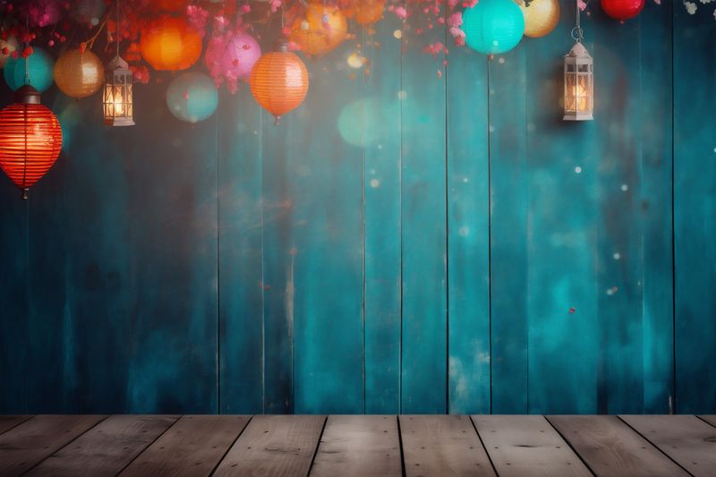 wooden background leaf table board design copy wood rustic flowers bokeh. Generative AI.