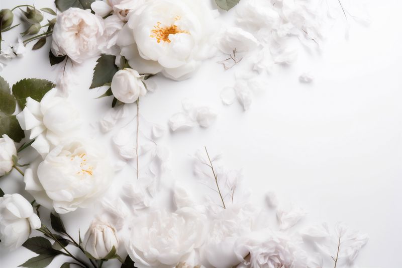 nature spring flower beautiful beauty white background celebration blossom floral wedding. Generative AI.