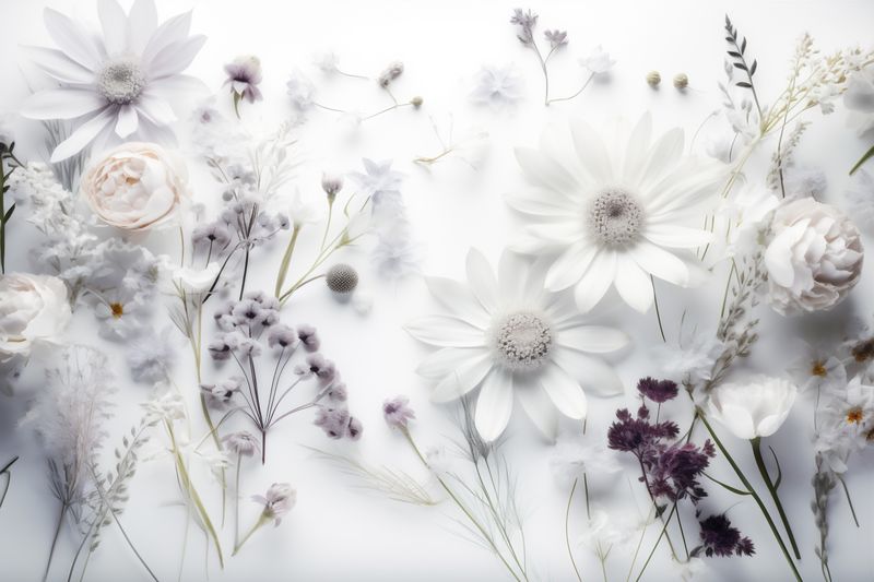 background floral wedding blossom flower flora spring white celebration beautiful nature. Generative AI.