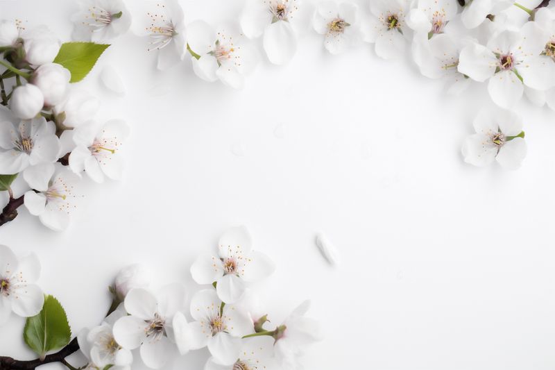 white floral beautiful celebration nature blossom wedding spring background leaf flower. Generative AI.