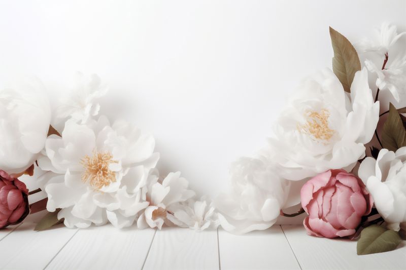 background celebration nature texture flower wedding beautiful spring floral blossom white. Generative AI.