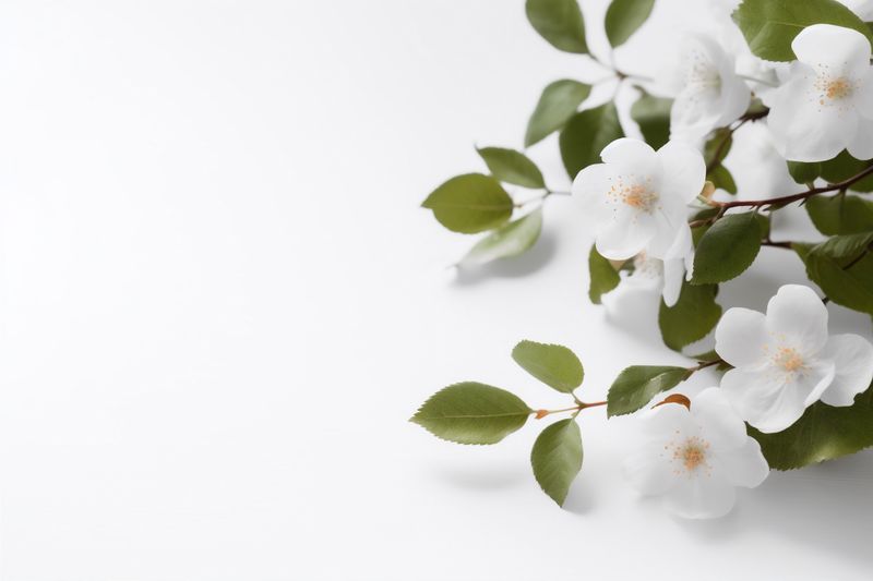 beautiful floral celebration wedding nature white background flower decoration spring blossom. Generative AI.