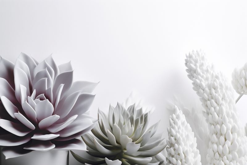 floral wedding beautiful blossom romance background spring nature flower celebration white. Generative AI.