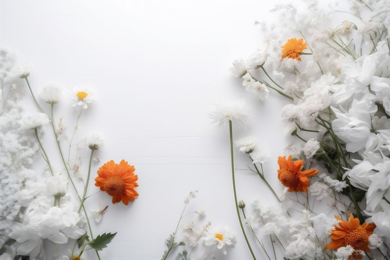 white beautiful wedding celebration nature flower blossom bloom background spring floral. Generative AI.