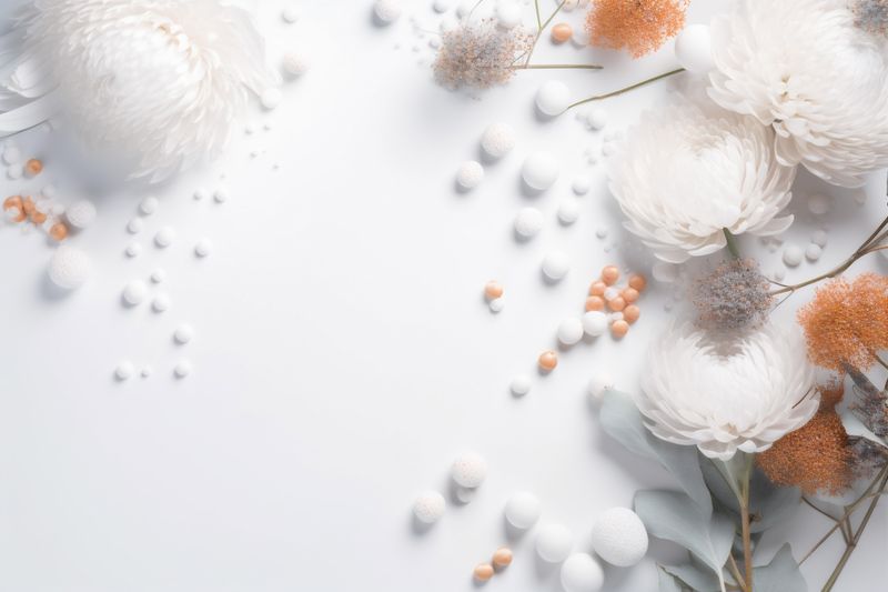 background wedding greeting spring flower beautiful nature celebration white floral blossom. Generative AI.