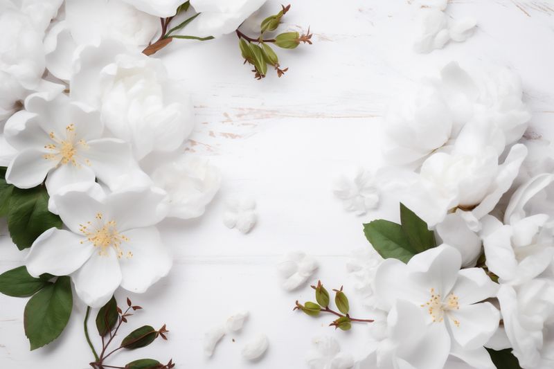 spring blossom nature celebration flower wedding white bright beautiful floral background. Generative AI.