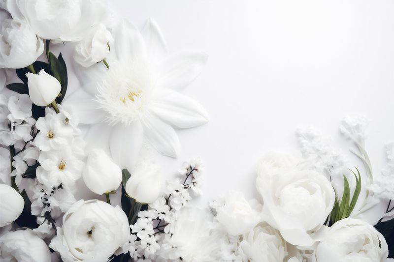 flower spring background beautiful white celebration blossom wedding anniversary nature floral. Generative AI.