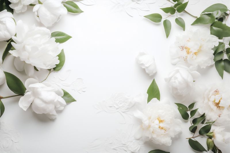 wedding fresh beautiful white blossom background celebration floral flower spring nature. Generative AI.