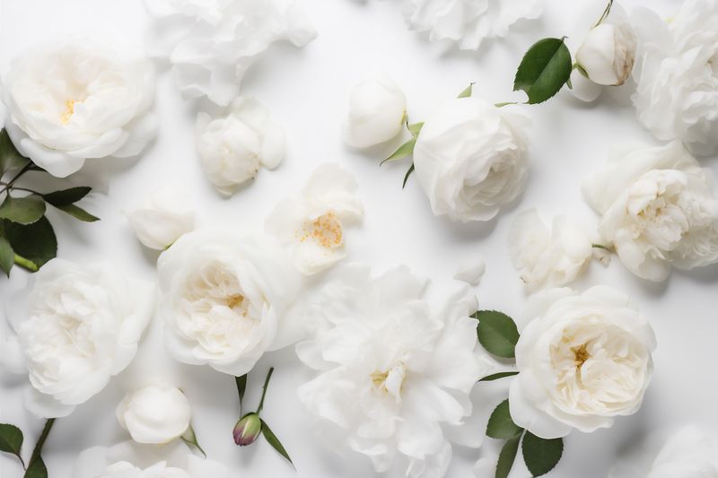 leaf flower beautiful white nature background spring floral wedding celebration blossom. Generative AI.