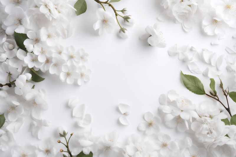 floral garden celebration white flower spring background blossom wedding nature beautiful. Generative AI.