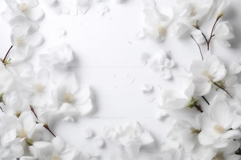spring blossom beautiful nature background flower wedding celebration floral petal white. Generative AI.