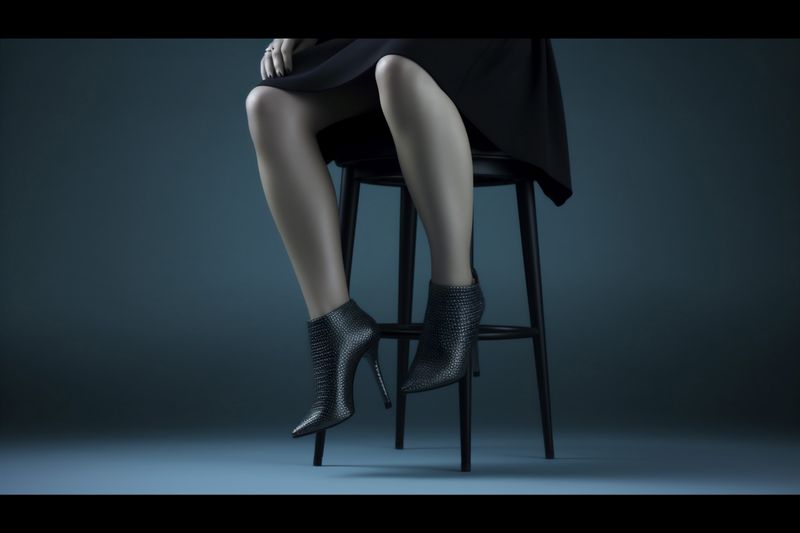 red woman beautiful concept blue fashion shoe foot colorful elegant leg. Generative AI.