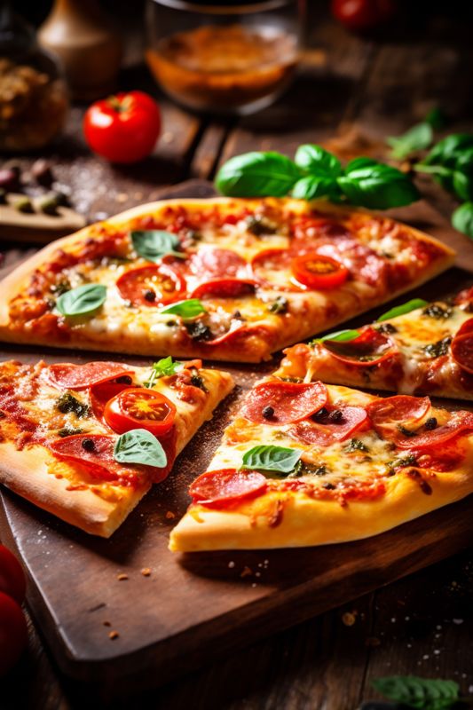 food space fast meal cheese black copy italian pizza tomato food hot background. Generative AI.