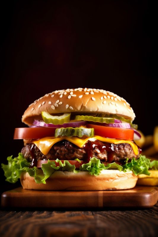 fast burger snack food hamburger food beef meat fat sandwich fast. Generative AI.