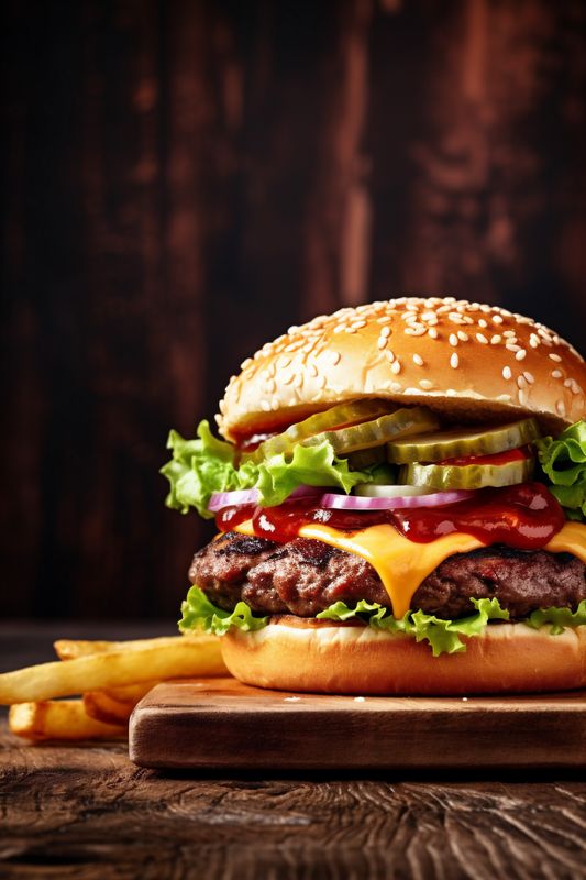 sandwich food hamburger meat snack fast fat burger beef food fast. Generative AI.