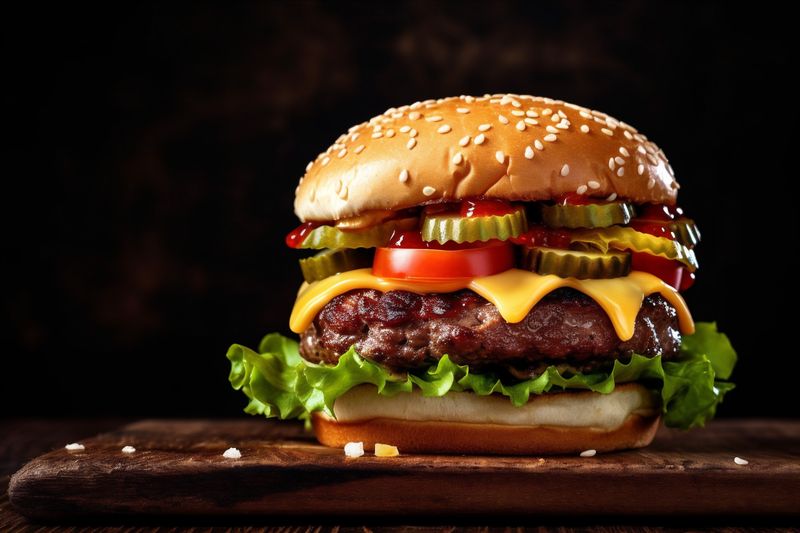 food beef food hamburger fast burger sandwich meat snack fast fat. Generative AI.