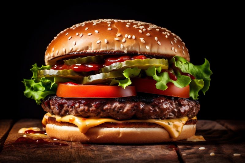 food fat snack sandwich fast food hamburger meat burger fast beef. Generative AI.