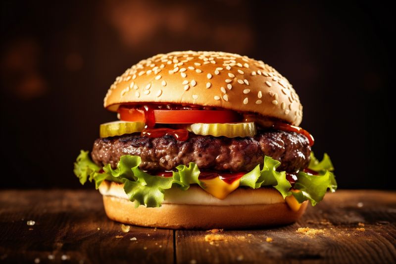 fat food sandwich beef snack hamburger meat fast burger food fast. Generative AI.