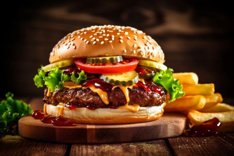 beef hamburger food burger fast food fat snack meat sandwich fast. Generative AI.