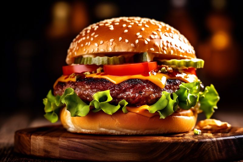 snack sandwich hamburger fat beef meat fast burger fast food food. Generative AI.
