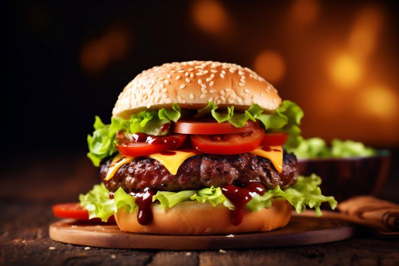 sandwich food snack food beef hamburger meat fast burger fat fast. Generative AI.