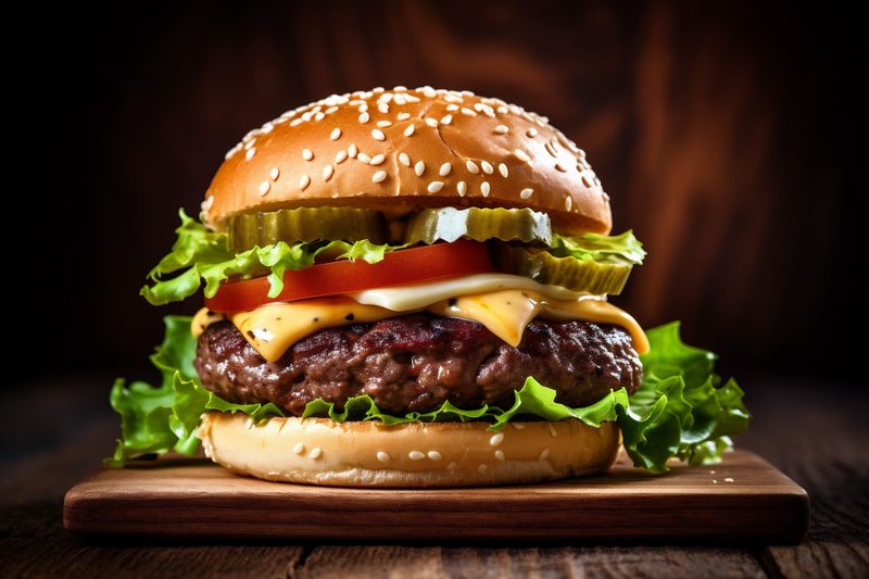 food fat meat fast sandwich food burger fast hamburger beef snack. Generative AI.