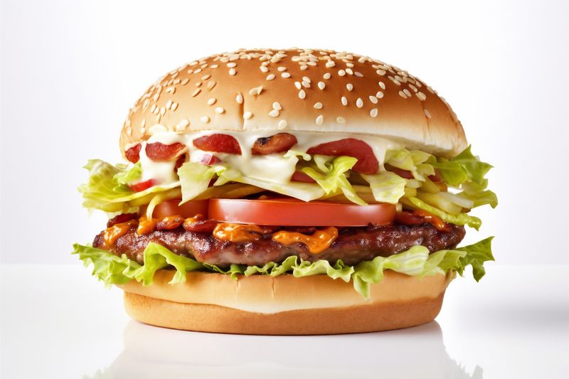 sandwich hamburger beef snack food background fast food burger fast white meat. Generative AI.