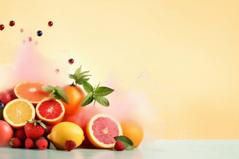 apple orange smoke ice juice grape food fruit background nourishment hookah. Generative AI.