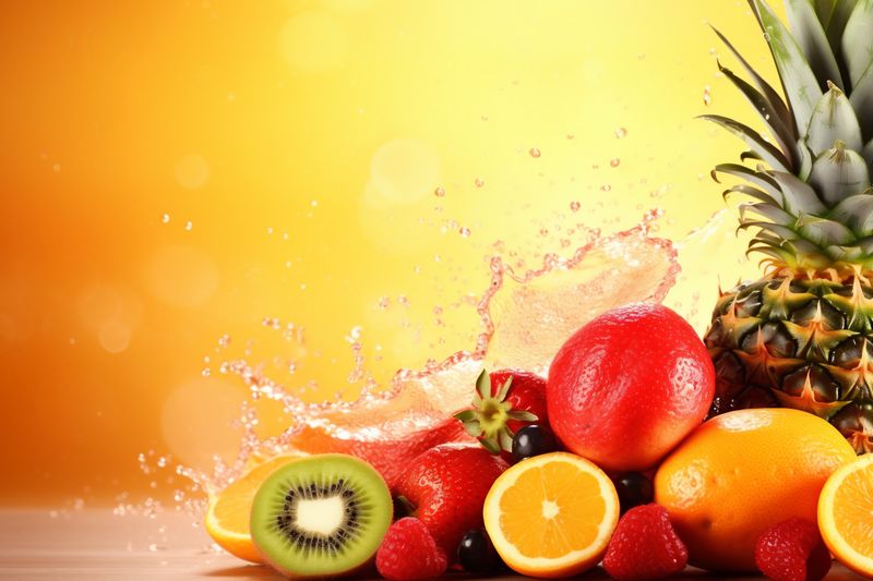 orange fruit freshness food background juice apple hookah grape smoke ice. Generative AI.