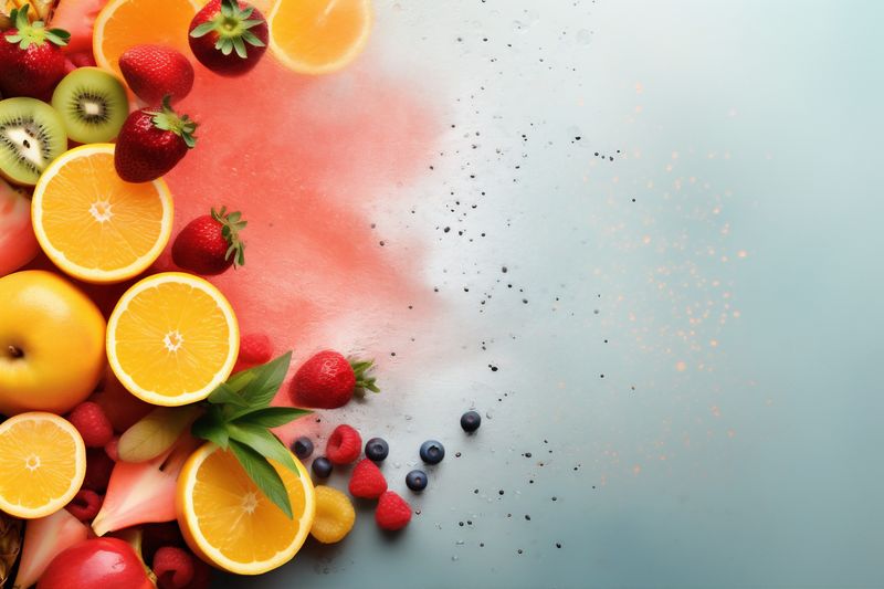 food grape juice smoke hookah fruit background red apple ice orange. Generative AI.