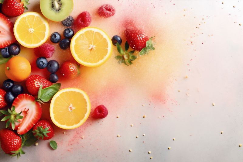 smoke food vape juice fruit background ice hookah apple grape orange. Generative AI.