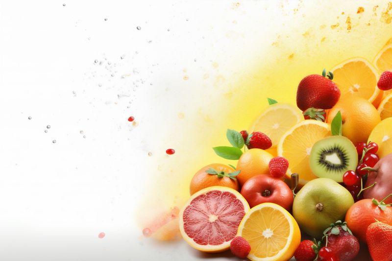 background apple berry grape juice food fruit hookah orange smoke ice. Generative AI.