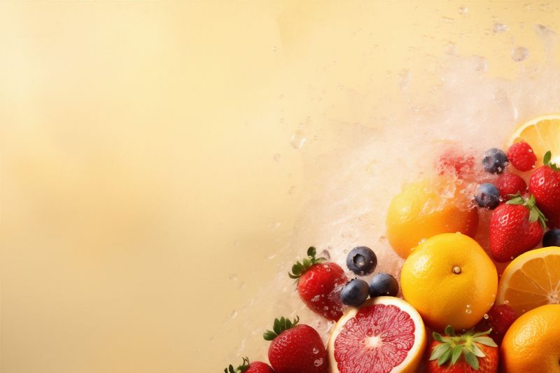 food healthy fruit ice smoke grape hookah orange juice background apple. Generative AI.