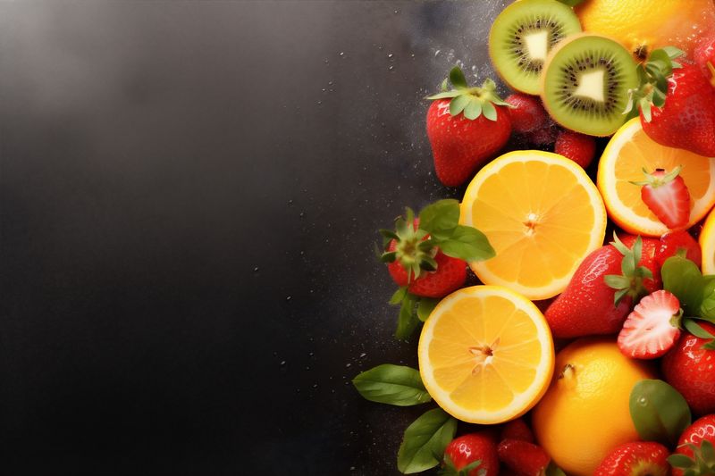 apple grape ice juice smoke hookah background food natural fruit orange. Generative AI.