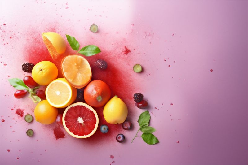 grape vegetable apple background juice hookah fruit food orange smoke ice. Generative AI.