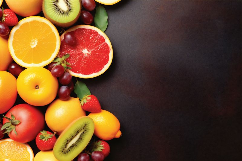 grape background juice smoke apple citrus food ice fruit orange hookah. Generative AI.