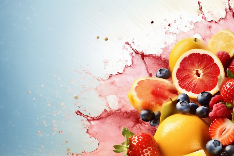 background orange food grape ice smoke juice hookah fruit apple vegetarian. Generative AI.