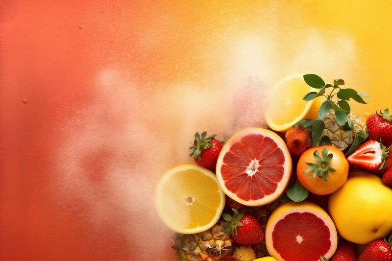 food raw background hookah grape ice apple smoke orange fruit juice. Generative AI.