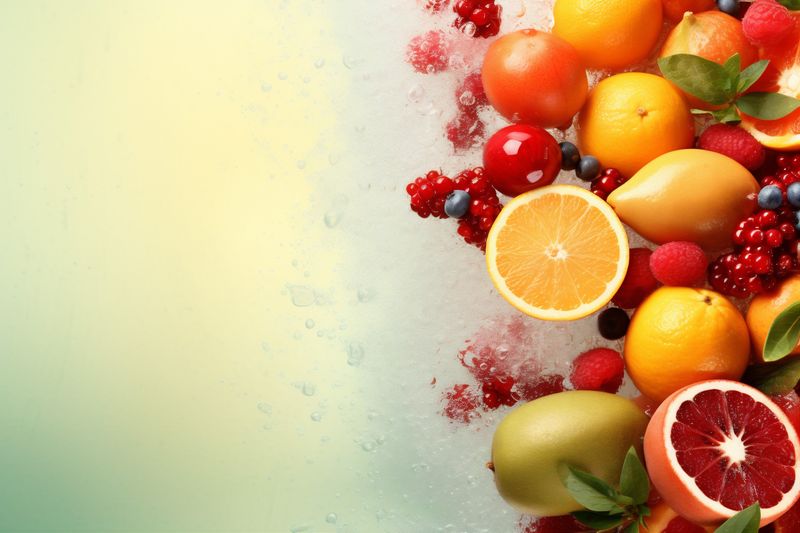 background lime orange apple juice grape hookah fruit smoke ice food. Generative AI.