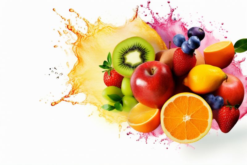 hookah ice citrus juice apple food orange smoke fruit background grape. Generative AI.