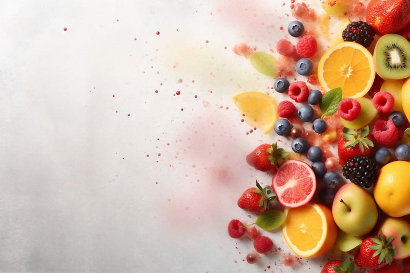 orange background apple food hookah grape ice smoke juice fruit organic. Generative AI.