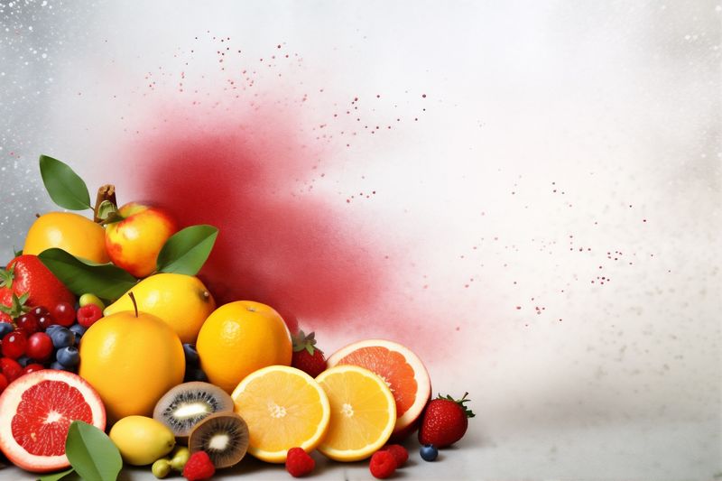 food fruit grape smoke juice orange background ice organic apple hookah. Generative AI.