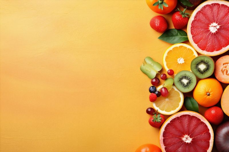 orange food grape apple hookah smoke ice strawberry background juice fruit. Generative AI.