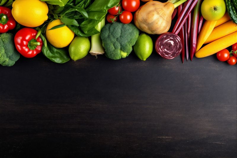 vegetable food background healthy dark fresh table ingredient tomato cooking vegetarian. Generative AI.
