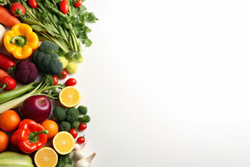 isolated food vegetable background fruit tomato green ripe white healthy vegetarian. Generative AI.