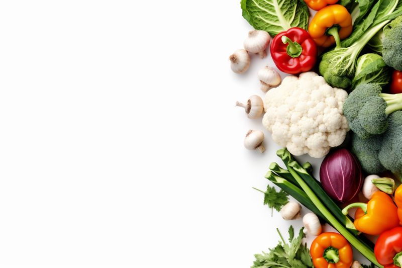 vegetable background isolated tomato white healthy lettuce food vegetarian fruit green. Generative AI.