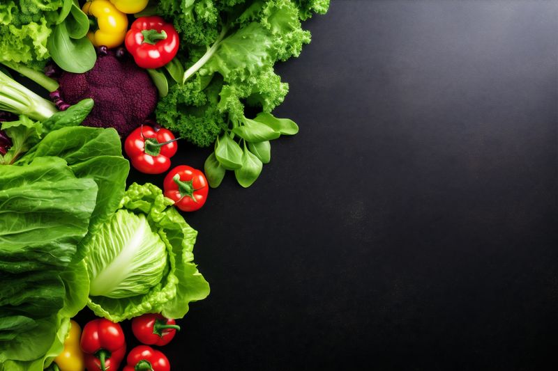 vegetable dark diet salad healthy vegetarian appetizer food background green fresh. Generative AI.