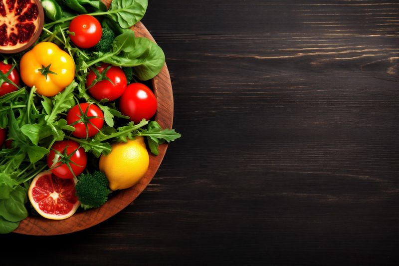 background vegetable space food salad fresh healthy copy diet dark vegetarian green. Generative AI.