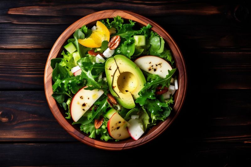 dark vegetable fresh background vegetarian salad diet food table healthy green. Generative AI.