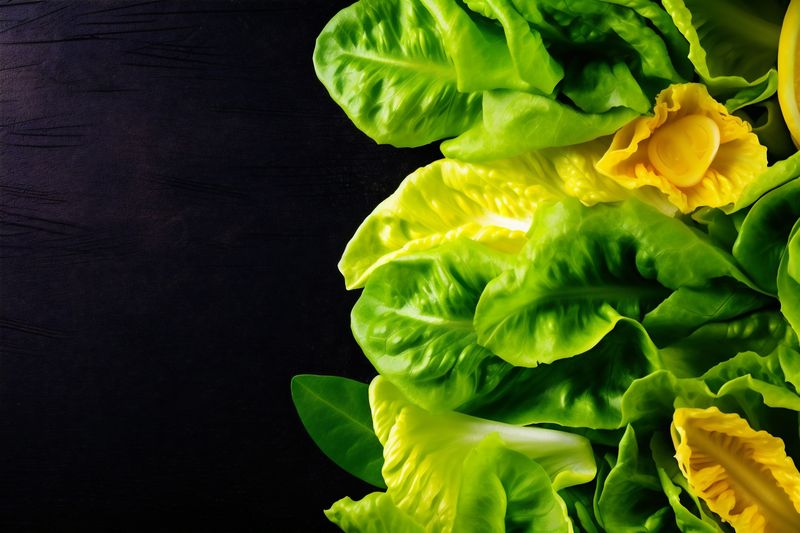 green healthy lay salad background vegetarian food vegetable dark diet fresh. Generative AI.